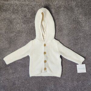 Carter’s Little Planet Baby Organic Hooded Button Sweater, White – 3 Months